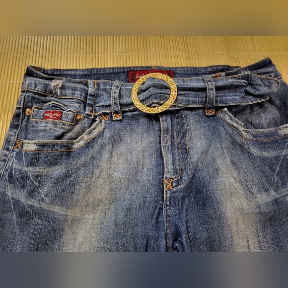 ♡ SOLD ON EBAY ♡ Baby Phat Jeans Co 11 Y2K Cropped Capri Blue Denim - Picture 4 of 14